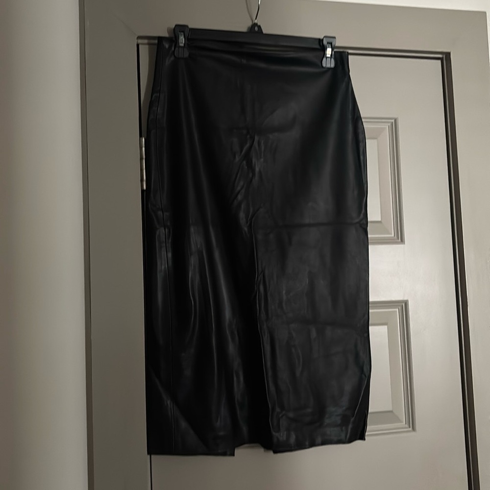 Vegan leather pencil skirt